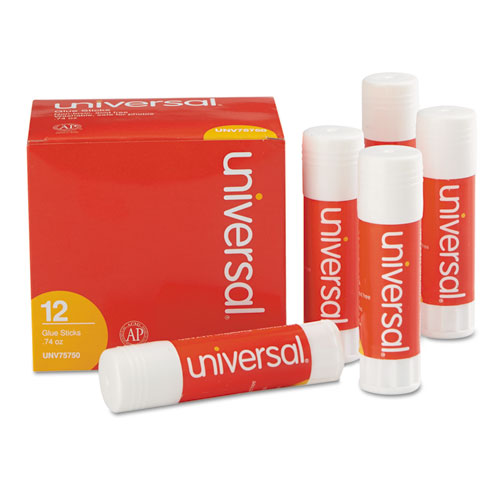 Universal® wholesale. UNIVERSAL® Glue Stick, 0.74 Oz, Applies And Dries Clear, 12-pack. HSD Wholesale: Janitorial Supplies, Breakroom Supplies, Office Supplies.