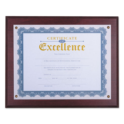 Universal® wholesale. UNIVERSAL Award Plaque, 13 1-3" X 11", Mahogany. HSD Wholesale: Janitorial Supplies, Breakroom Supplies, Office Supplies.