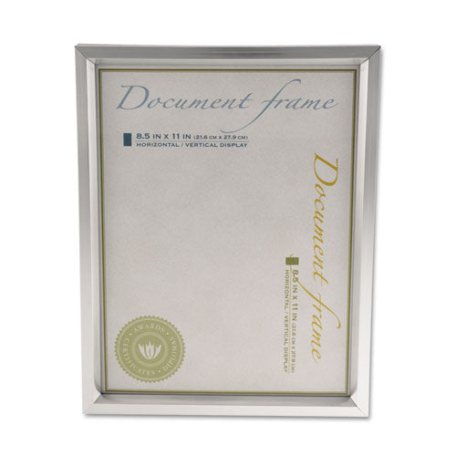 Universal® wholesale. UNIVERSAL® Plastic Document Frame, For 8 1-2 X 11, Easel Back, Metallic Silver. HSD Wholesale: Janitorial Supplies, Breakroom Supplies, Office Supplies.