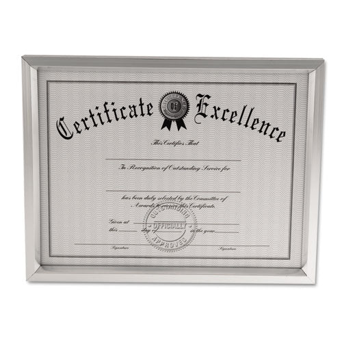 Universal® wholesale. UNIVERSAL® Plastic Document Frame, For 8 1-2 X 11, Easel Back, Metallic Silver. HSD Wholesale: Janitorial Supplies, Breakroom Supplies, Office Supplies.