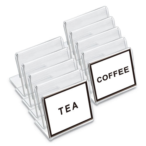 Universal® wholesale. UNIVERSAL® Mini Table-top Sign, 1 1-2" X 2", Clear. HSD Wholesale: Janitorial Supplies, Breakroom Supplies, Office Supplies.