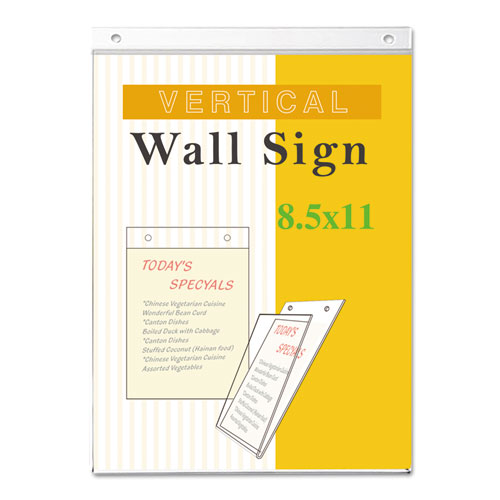 Universal® wholesale. UNIVERSAL® Wall Mount Sign Holder, 8 1-2" X 11", Vertical, Clear. HSD Wholesale: Janitorial Supplies, Breakroom Supplies, Office Supplies.
