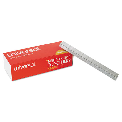 Universal® wholesale. UNIVERSAL® Standard Chisel Point Staples, 0.25" Leg, 0.5" Crown, Steel, 5,000-box. HSD Wholesale: Janitorial Supplies, Breakroom Supplies, Office Supplies.