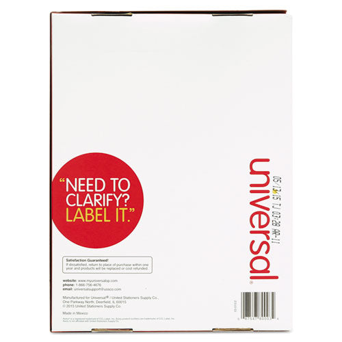 Universal® wholesale. White Labels, Inkjet-laser Printers, 1.33 X 4, White, 14-sheet, 250 Sheets-box. HSD Wholesale: Janitorial Supplies, Breakroom Supplies, Office Supplies.