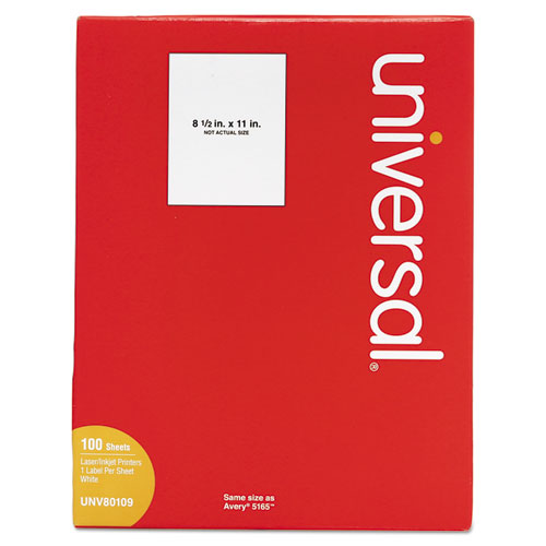 Universal® wholesale. White Labels, Inkjet-laser Printers, 8.5 X 11, White, 100-box. HSD Wholesale: Janitorial Supplies, Breakroom Supplies, Office Supplies.