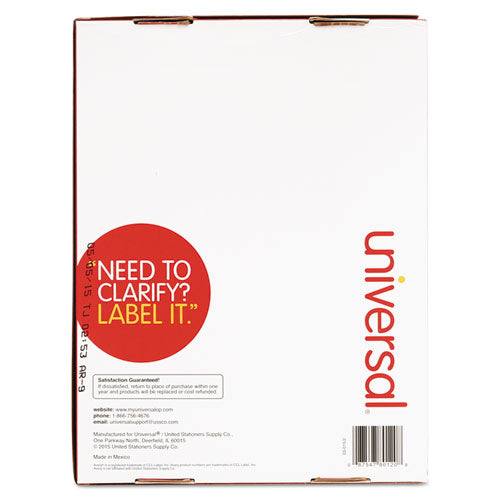 Universal® wholesale. White Labels, Inkjet-laser Printers, 1 X 2.63, White, 30-sheet, 250 Sheets-pack. HSD Wholesale: Janitorial Supplies, Breakroom Supplies, Office Supplies.