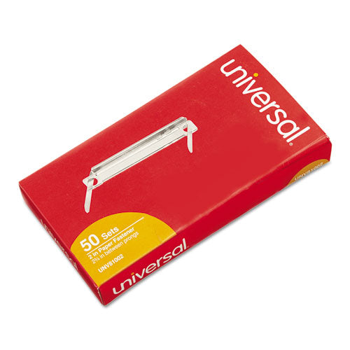 Universal® wholesale. UNIVERSAL® Two-piece Paper Fasteners, 2" Capacity, 2.75" Center To Center, Silver, 50-box. HSD Wholesale: Janitorial Supplies, Breakroom Supplies, Office Supplies.