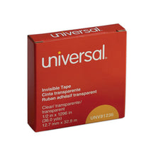 Load image into Gallery viewer, Universal® wholesale. UNIVERSAL® Invisible Tape, 1&quot; Core, 0.5&quot; X 36 Yds, Clear. HSD Wholesale: Janitorial Supplies, Breakroom Supplies, Office Supplies.