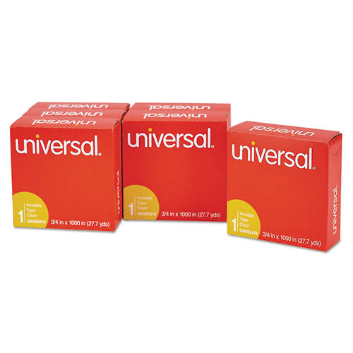 Universal® wholesale. UNIVERSAL® Invisible Tape, 1" Core, 0.75" X 83.33 Ft, Clear, 6-pack. HSD Wholesale: Janitorial Supplies, Breakroom Supplies, Office Supplies.