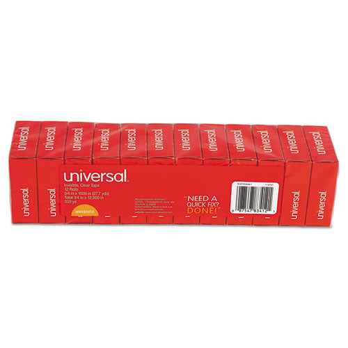 Universal® wholesale. UNIVERSAL® Invisible Tape, 1" Core, 0.75" X 83.33 Ft, Clear, 12-pack. HSD Wholesale: Janitorial Supplies, Breakroom Supplies, Office Supplies.