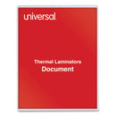 Universal® wholesale. UNIVERSAL® Laminating Pouches, 3 Mil, 9" X 11.5", Matte Clear, 100-box. HSD Wholesale: Janitorial Supplies, Breakroom Supplies, Office Supplies.