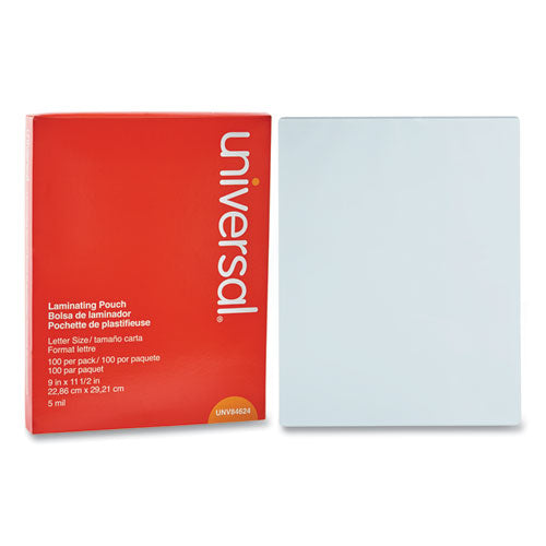 Universal® wholesale. UNIVERSAL® Laminating Pouches, 5 Mil, 9" X 11.5", Matte Clear, 100-pack. HSD Wholesale: Janitorial Supplies, Breakroom Supplies, Office Supplies.