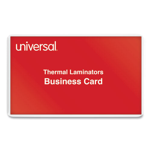 Universal® wholesale. UNIVERSAL® Laminating Pouches, 5 Mil, 3.75" X 2.25", Matte Clear, 100-box. HSD Wholesale: Janitorial Supplies, Breakroom Supplies, Office Supplies.