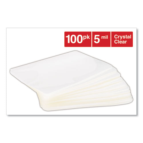 Universal® wholesale. UNIVERSAL® Laminating Pouches, 5 Mil, 6.5" X 4.38", Crystal Clear, 100-box. HSD Wholesale: Janitorial Supplies, Breakroom Supplies, Office Supplies.