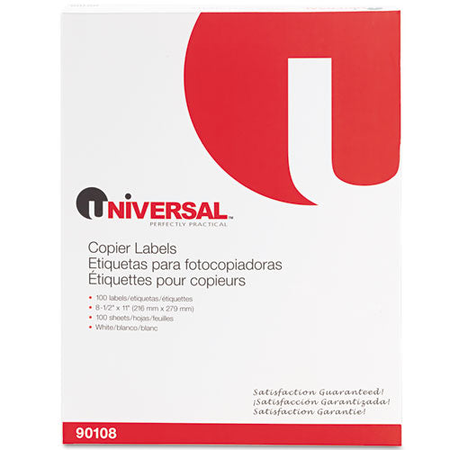 Universal® wholesale. UNIVERSAL® Copier Mailing Labels, Copiers, 8.5 X 11, White, 100-box. HSD Wholesale: Janitorial Supplies, Breakroom Supplies, Office Supplies.