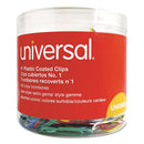 Universal® wholesale. UNIVERSAL® Plastic-coated Paper Clips, Small (no. 1), Assorted Colors, 500-pack. HSD Wholesale: Janitorial Supplies, Breakroom Supplies, Office Supplies.