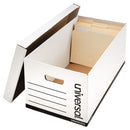 Universal® wholesale. UNIVERSAL® Medium-duty Easy Assembly Storage Box, Letter Files, White, 12-carton. HSD Wholesale: Janitorial Supplies, Breakroom Supplies, Office Supplies.