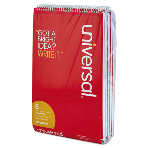 Universal® wholesale. UNIVERSAL® Steno Books, Gregg Rule, 6 X 9, White, 80 Sheets, 6-pack. HSD Wholesale: Janitorial Supplies, Breakroom Supplies, Office Supplies.