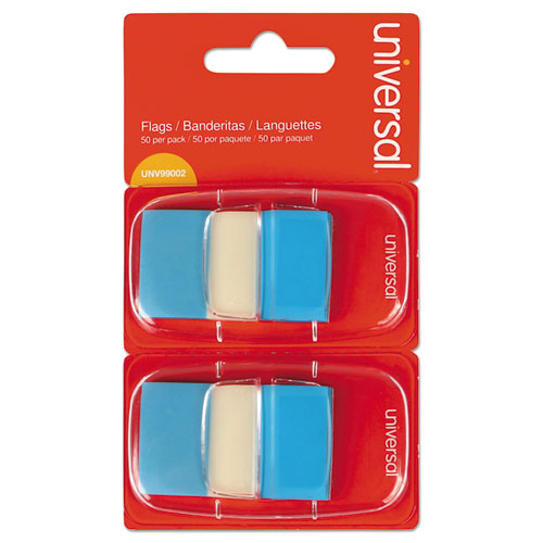 Universal® wholesale. UNIVERSAL® Page Flags, Blue, 50 Flags-dispenser, 2 Dispensers-pack. HSD Wholesale: Janitorial Supplies, Breakroom Supplies, Office Supplies.
