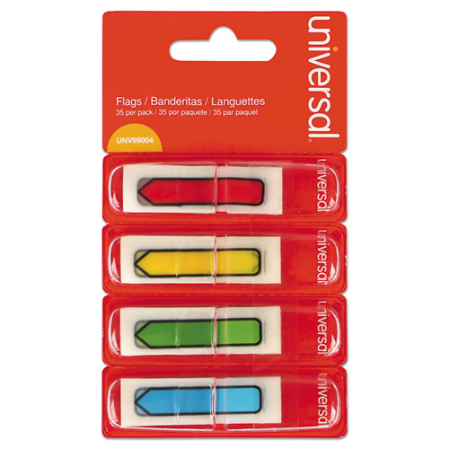 Universal® wholesale. UNIVERSAL® Page Flags, Assorted Colors, 35 Flags-dispenser, 4 Dispensers-pack. HSD Wholesale: Janitorial Supplies, Breakroom Supplies, Office Supplies.