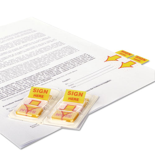 Universal® wholesale. UNIVERSAL Deluxe Message Arrow Flags, "sign Here", Yellow, 500-pack. HSD Wholesale: Janitorial Supplies, Breakroom Supplies, Office Supplies.