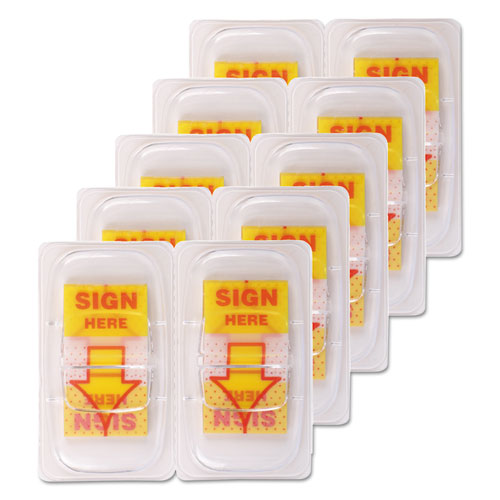Universal® wholesale. UNIVERSAL Deluxe Message Arrow Flags, "sign Here", Yellow, 500-pack. HSD Wholesale: Janitorial Supplies, Breakroom Supplies, Office Supplies.