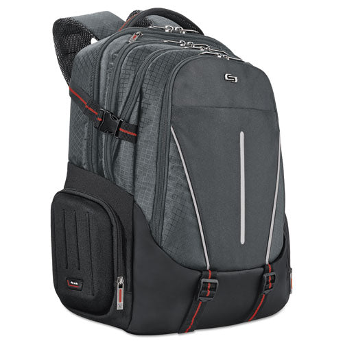 Solo wholesale. Active Laptop Backpack, 17.3", 12 1-2 X 6 1-2 X 19, Black. HSD Wholesale: Janitorial Supplies, Breakroom Supplies, Office Supplies.