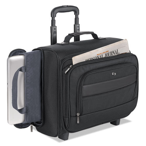 Solo wholesale. Classic Rolling Overnighter Case, 15.6", 16 7-50" X 6 69-100" X 13 39-50", Black. HSD Wholesale: Janitorial Supplies, Breakroom Supplies, Office Supplies.