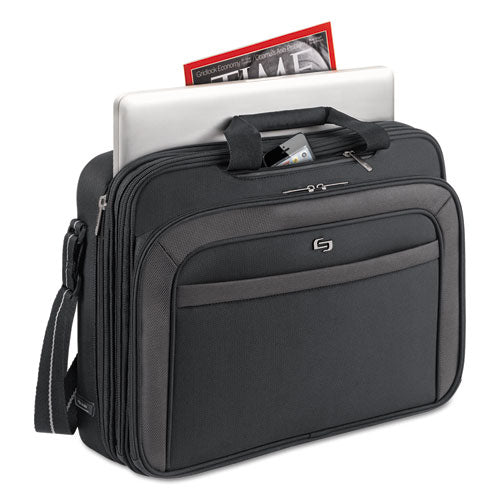 Solo wholesale. Pro Checkfast Briefcase, 17.3", 17" X 5 1-2" X 13 3-4", Black. HSD Wholesale: Janitorial Supplies, Breakroom Supplies, Office Supplies.