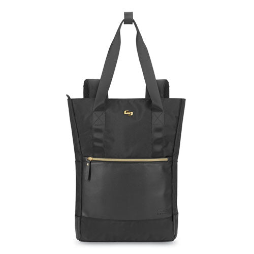 Solo wholesale. Parker Hybrid Tote-backpack, Holds Laptops 15.6", 3.75 X 16.5 X 16.5, Black-gold. HSD Wholesale: Janitorial Supplies, Breakroom Supplies, Office Supplies.