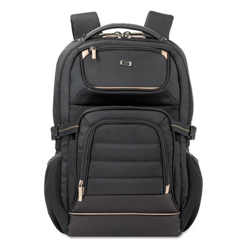 Solo wholesale. Pro Backpack, 17.3", 12 1-4" X 6 3-4" X 17 1-2", Black. HSD Wholesale: Janitorial Supplies, Breakroom Supplies, Office Supplies.