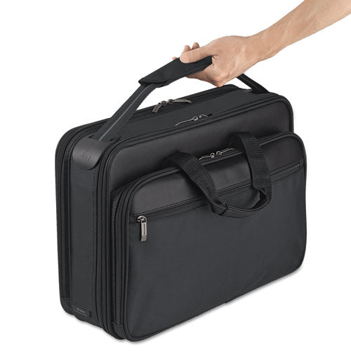 Solo wholesale. Classic Smart Strap Briefcase, 16", 17 1-2" X 5 1-2" X 12", Black. HSD Wholesale: Janitorial Supplies, Breakroom Supplies, Office Supplies.