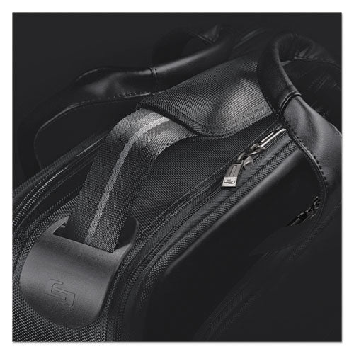 Solo wholesale. Classic Smart Strap Briefcase, 16", 17 1-2" X 5 1-2" X 12", Black. HSD Wholesale: Janitorial Supplies, Breakroom Supplies, Office Supplies.