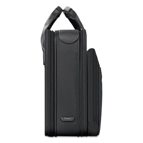 Solo wholesale. Classic Smart Strap Briefcase, 16", 17 1-2" X 5 1-2" X 12", Black. HSD Wholesale: Janitorial Supplies, Breakroom Supplies, Office Supplies.