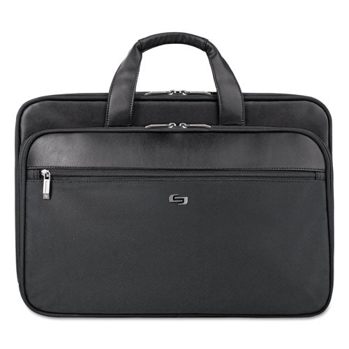 Solo wholesale. Classic Smart Strap Briefcase, 16", 17 1-2" X 5 1-2" X 12", Black. HSD Wholesale: Janitorial Supplies, Breakroom Supplies, Office Supplies.