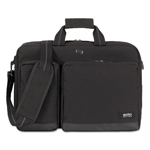 Solo wholesale. Urban Hybrid Briefcase, 5" X 17.25" X 17.24", Polyester, Black. HSD Wholesale: Janitorial Supplies, Breakroom Supplies, Office Supplies.