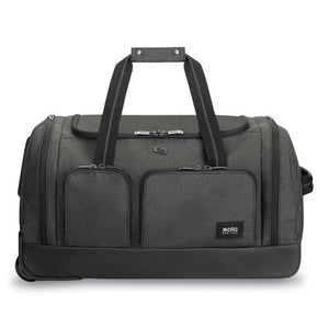 Solo wholesale. Leroy Rolling Duffel, Polyester, 12 X 10 1-2 X 10 1-2, Gray. HSD Wholesale: Janitorial Supplies, Breakroom Supplies, Office Supplies.