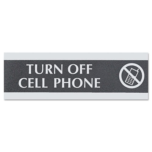 Headline® Sign wholesale. Century Series Office Sign,turn Off Cell Phone, 9 X 3. HSD Wholesale: Janitorial Supplies, Breakroom Supplies, Office Supplies.