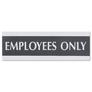 Headline® Sign wholesale. Century Series Office Sign, Employees Only, 9 X 3, Black-silver. HSD Wholesale: Janitorial Supplies, Breakroom Supplies, Office Supplies.