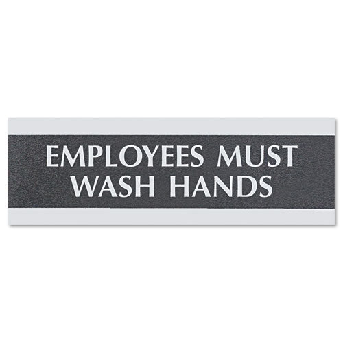 Headline® Sign wholesale. Century Series Office Sign, Employees Must Wash Hands, 9 X 3. HSD Wholesale: Janitorial Supplies, Breakroom Supplies, Office Supplies.