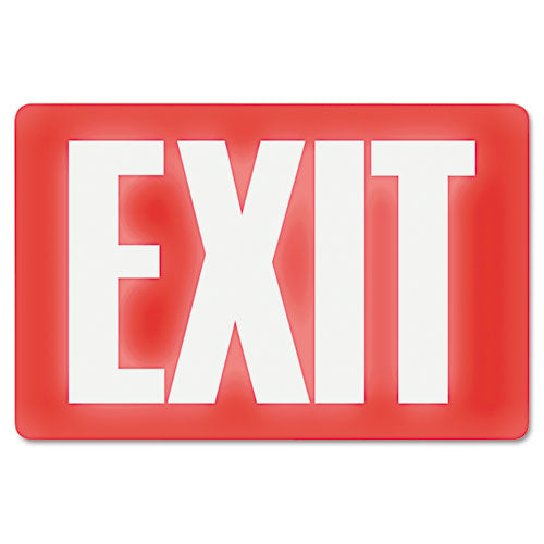 Headline® Sign wholesale. Glow In The Dark Sign, 8 X 12, Red Glow, Exit. HSD Wholesale: Janitorial Supplies, Breakroom Supplies, Office Supplies.