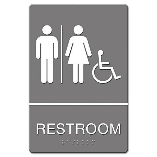 Headline® Sign wholesale. Ada Sign, Restroom-wheelchair Accessible Tactile Symbol, Molded Plastic, 6 X 9. HSD Wholesale: Janitorial Supplies, Breakroom Supplies, Office Supplies.