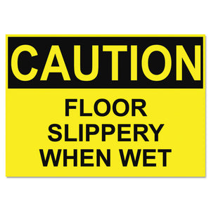 Headline® Sign wholesale. Osha Safety Signs, Caution Slippery When Wet, Yellow-black, 10 X 14. HSD Wholesale: Janitorial Supplies, Breakroom Supplies, Office Supplies.