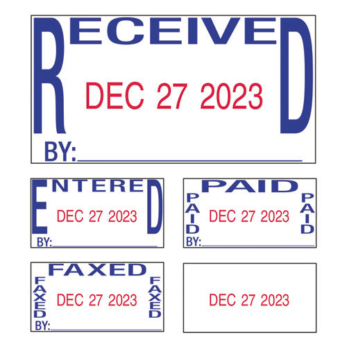 Trodat® wholesale. Trodat Economy 5-in-1 Stamp, Dater, Self-inking, 1.63 X 1, Blue-red. HSD Wholesale: Janitorial Supplies, Breakroom Supplies, Office Supplies.