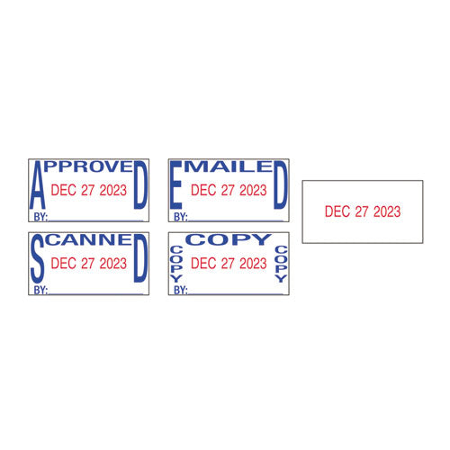 Trodat® wholesale. Economy 5-in-1 Date Stamp, Self-inking, 1 X 1 5-8, Blue-red. HSD Wholesale: Janitorial Supplies, Breakroom Supplies, Office Supplies.