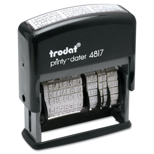 Trodat® wholesale. Trodat Economy 12-message Stamp, Dater, Self-inking, 2 X 0.38, Black. HSD Wholesale: Janitorial Supplies, Breakroom Supplies, Office Supplies.