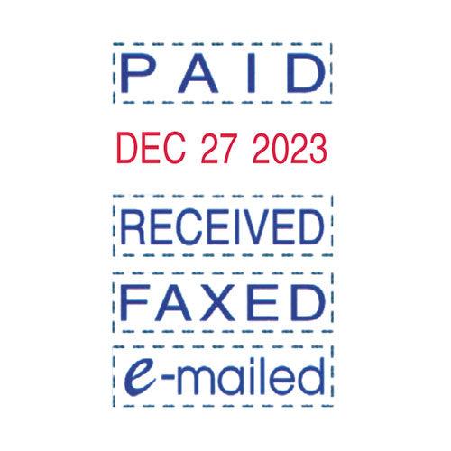Trodat® wholesale. Trodat Econ Micro 5-in-1 Message Stamp, Dater, Self-inking, 1 X 0.75, Blue-red. HSD Wholesale: Janitorial Supplies, Breakroom Supplies, Office Supplies.