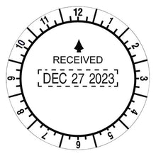 Load image into Gallery viewer, Trodat® wholesale. Trodat Round Stamp, Time And Date Received, Conventional, Two-inch Diameter. HSD Wholesale: Janitorial Supplies, Breakroom Supplies, Office Supplies.