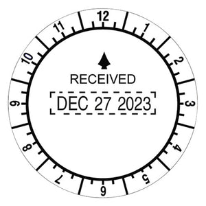 Trodat® wholesale. Trodat Round Stamp, Time And Date Received, Conventional, Two-inch Diameter. HSD Wholesale: Janitorial Supplies, Breakroom Supplies, Office Supplies.