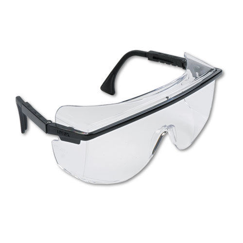 Honeywell Uvex™ wholesale. Astro Otg 3001 Wraparound Safety Glasses, Black Plastic Frame, Clear Lens. HSD Wholesale: Janitorial Supplies, Breakroom Supplies, Office Supplies.